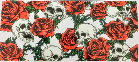 Glass Skull Roses 16oz