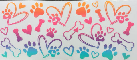 Dog Paws 16oz Colorful