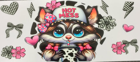 Hot Mess 16oz Retro Raccoon